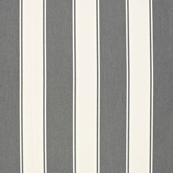 Cannes Awning Stripe Oxford Grey 65890 by Schumacher Designer Fabric COTE D'AZUR SOLUTION DYED ACRYLIC 100% MEXICO WYZENBEEK 24,000 </p><p>Repeat: Horizontal: 9" (23CM) and Vertical: 54 - Swanky Fabrics -