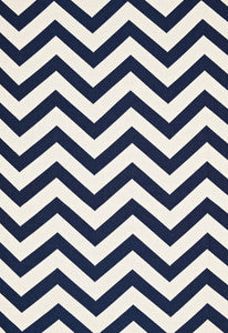 Antibes Chevron Navy 65920 by Schumacher Designer Fabric