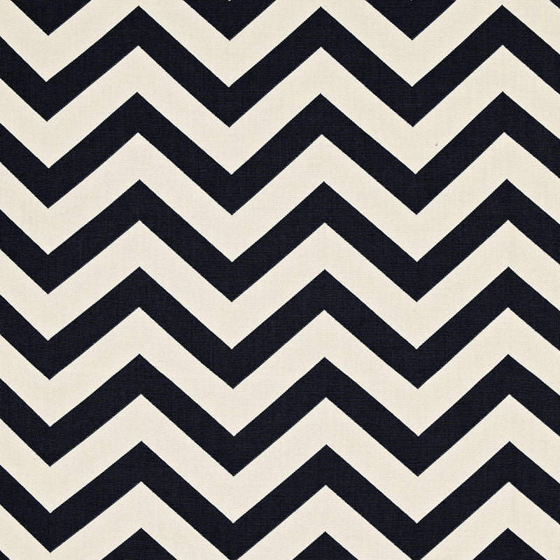 Antibes Chevron Jet 65923 by Schumacher Designer Fabric COTE D'AZUR SOLUTION DYED ACRYLIC 100% MEXICO WYZENBEEK 15,000 </p><p>Repeat: Horizontal: 9" (23CM) and Vertical: 4 1/2" (11CM) 54 - Swanky Fabrics -