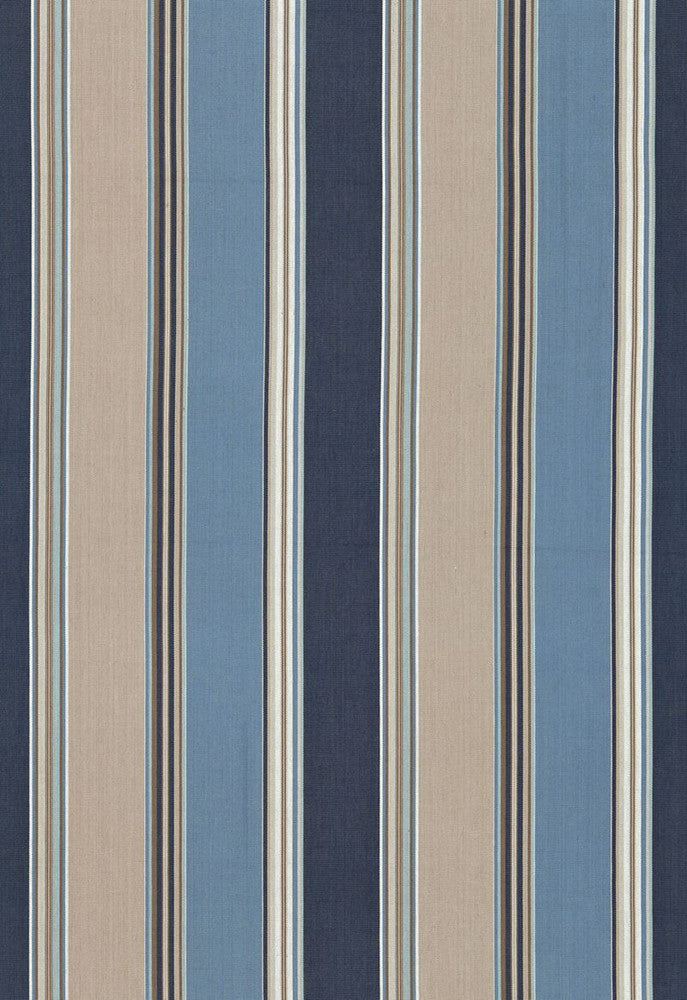 Addison Cotton Stripe Indigo 66002 by Schumacher Designer Fabric Sea-Island-Stripes 100% Cotton Martindale 17,000 Horizontal: 13.25 and Vertical: - 53 - Swanky Fabrics -
