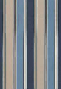 Addison Cotton Stripe Indigo 66002 by Schumacher Designer Fabric