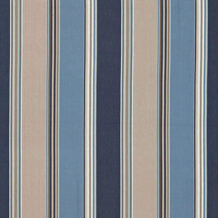 Addison Cotton Stripe Indigo 66002 by Schumacher Designer Fabric SEA ISLAND STRIPES See Sample INDIA . </p><p>Repeat: Horizontal: 13 1/4" (34CM) and Vertical: - 53" WIDE (135CM) - Swanky Fabrics -