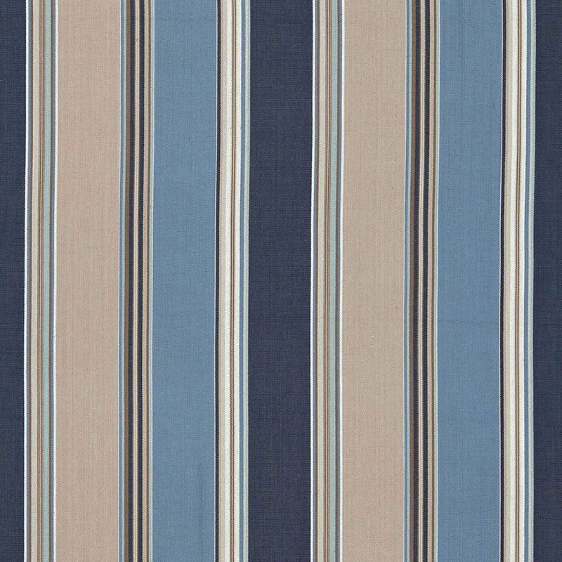 Addison Cotton Stripe Indigo 66002 by Schumacher Designer Fabric SEA ISLAND STRIPES COTTON 100% INDIA MARTINDALE 17,000 </p><p>Repeat: Horizontal: 13 1/4" (34CM) and Vertical: 53 - Swanky Fabrics -