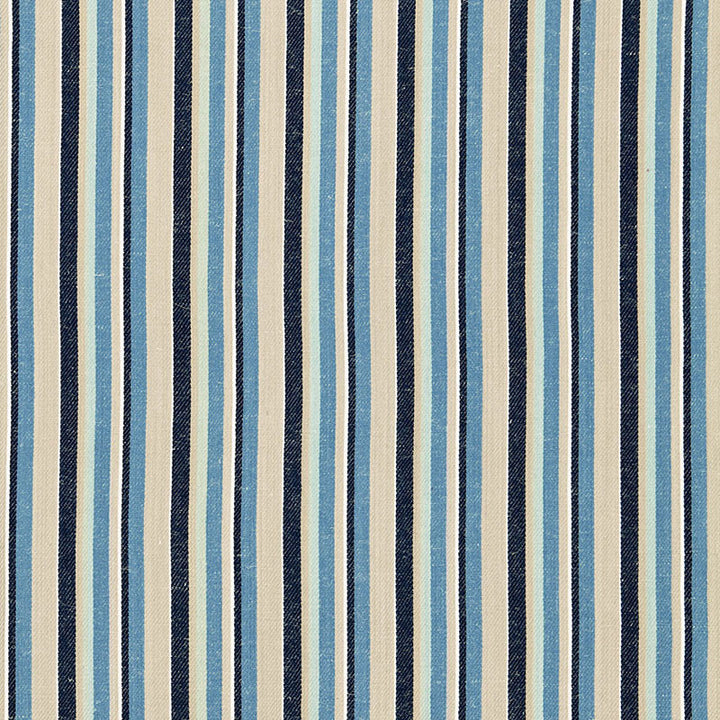 Kiawah Stripe Indigo 66030 by Schumacher Designer Fabric SEA ISLAND STRIPES COTTON 58% JUTE 42% INDIA MARTINDALE 31,000 </p><p>Repeat: Horizontal: 4 1/8" (10CM) and Vertical: 53.25 - Swanky Fabrics -
