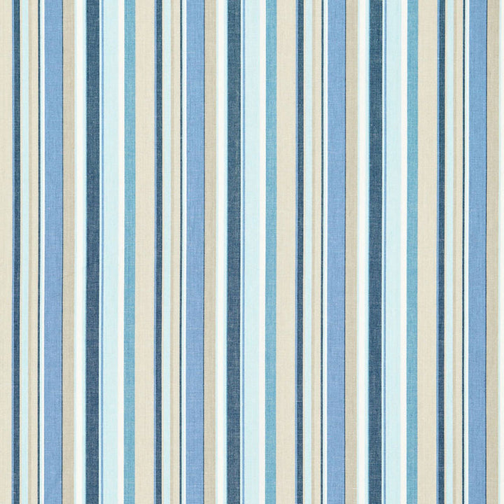 Tybee Stripe Ocean 66051 by Schumacher Designer Fabric SEA ISLAND STRIPES See Sample INDIA . </p><p>Repeat: Horizontal: 6 3/4" (17CM) and Vertical: - 53 5/8" WIDE (136CM) - Swanky Fabrics -