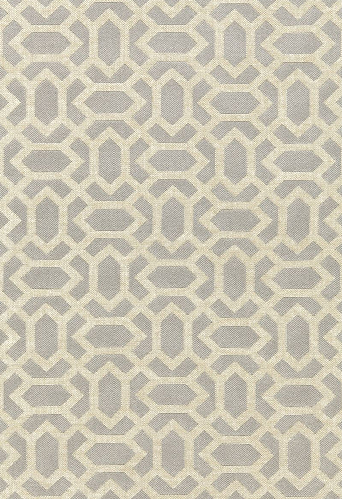 San Remo Fret Dove Grey 66060 by Schumacher Designer Fabric Cote-D'azure 100% Solution Wyzenbeek 12,000 Horizontal: 7.25 and Vertical: 6.5 54 - Swanky Fabrics -