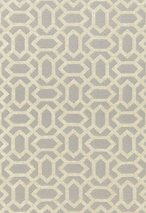 San Remo Fret Dove Grey 66060 by Schumacher Designer Fabric
