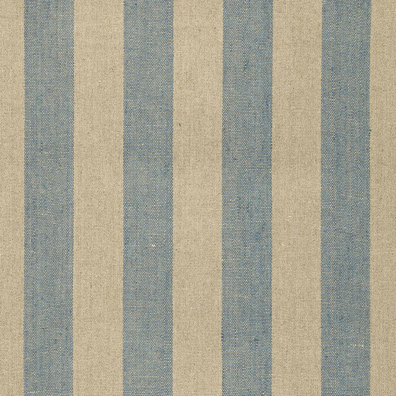 Augustin Linen Stripe Denim / Linen 66073 by Schumacher Designer Fabric SEA ISLAND STRIPES See Sample INDIA LIGHT DUTY </p><p>Repeat: Horizontal: 5 7/8" (15CM) and Vertical: - 53" WIDE (135CM) - Swanky Fabrics -