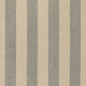 Augustin Linen Stripe Steel / Linen 66074 by Schumacher Designer Fabric