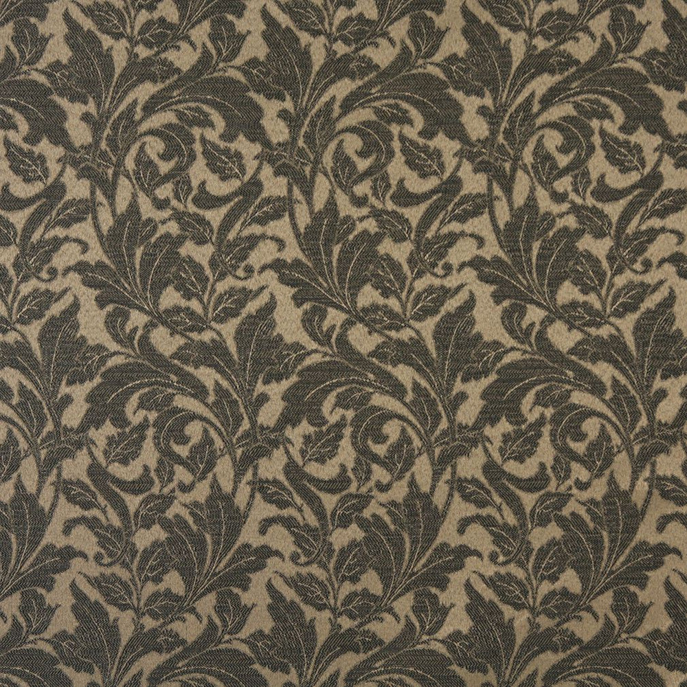6607 Cafe/Leaf by Charlotte Designer Fabric Outdoor/Indoor Oasis III 100% Woven Polyester Made In USA Exceeds 48,000 Wyzenbeek Rubs (Heavy Duty) Horizontal: 7.50" x Vertical: 20.0" 54 Inches - Swanky Fabrics -