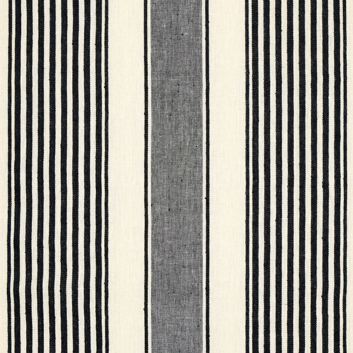 Summerville Linen Stripe Black 66096 by Schumacher Fabric Schumacher Fabric Summerville Linen Stripe Black 66096Fabric LINEN 100% </p><p>Repeat: H: HORZ. 13 1/2" (34CM), V: 54 - Fabric Carolina -