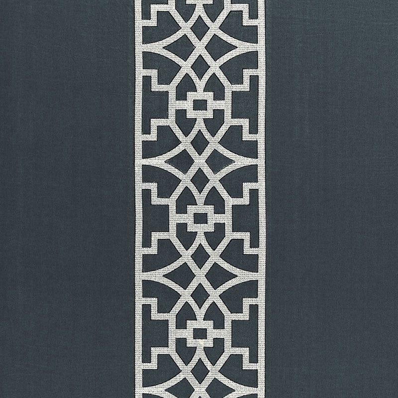 Don'T Fret Bleu Marine 66181 by Schumacher Designer Fabric MARY MCDONALD LINEN 73% VISCOSE 27% INDIA MARTINDALE 6,000 </p><p>Repeat: Horizontal: 27" (69CM) and Vertical: 7 3/4" (20CM) 55 - Swanky Fabrics -