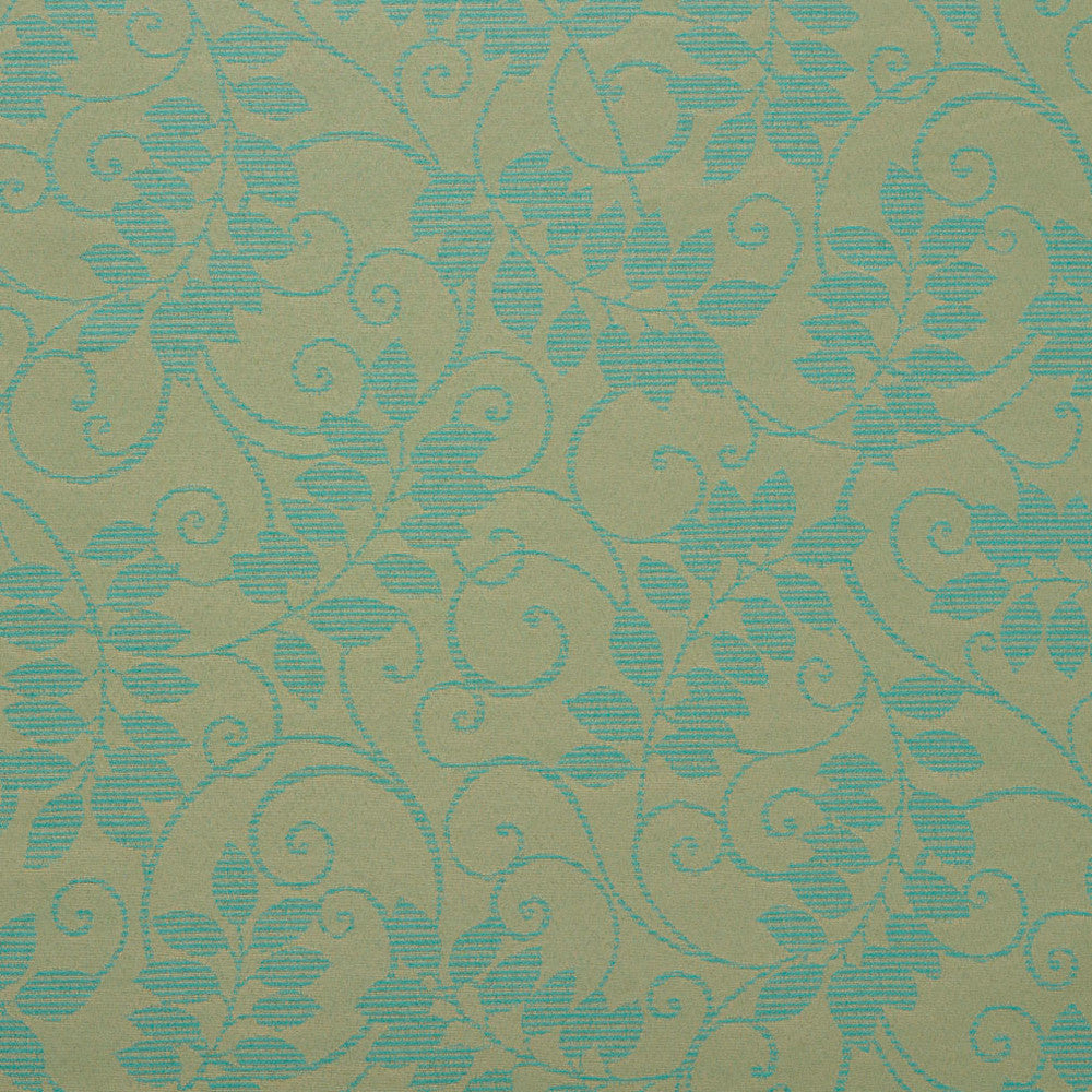 6624 Seafoam/Vine by Charlotte Designer Fabric Outdoor/Indoor Oasis III 100% Woven Polyester Made In USA Exceeds 48,000 Wyzenbeek Rubs (Heavy Duty) Horizontal: 29.0" x Vertical: 29.0" 54 Inches - Swanky Fabrics -