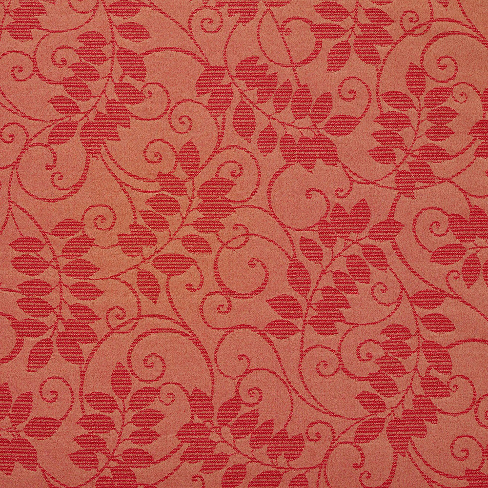 6630 Ruby/Vine by Charlotte Designer Fabric Outdoor/Indoor Oasis III 100% Woven Polyester Made In USA Exceeds 48,000 Wyzenbeek Rubs (Heavy Duty) Horizontal: 29.0" x Vertical: 29.0" 54 Inches - Swanky Fabrics -