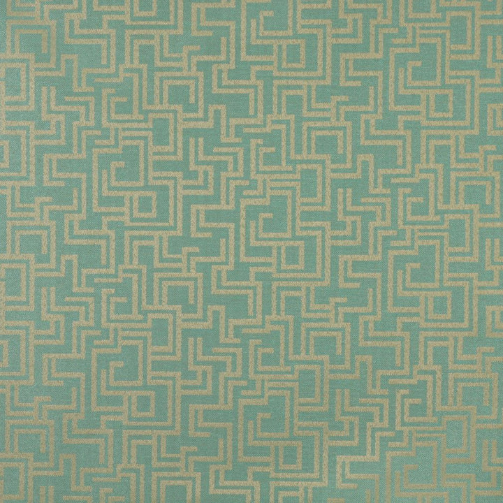 6632 Seafoam/Geometric by Charlotte Designer Fabric Outdoor/Indoor Oasis III 100% Woven Polyester Made In USA Exceeds 48,000 Wyzenbeek Rubs (Heavy Duty) Horizontal: 29.0" x Vertical: 10.0" 54 Inches - Swanky Fabrics -