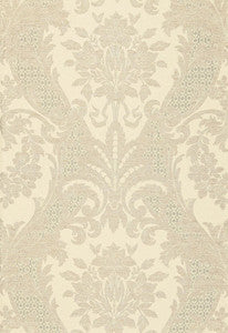 Toscana Linen Damask Greige 66340 by Schumacher Designer Fabric