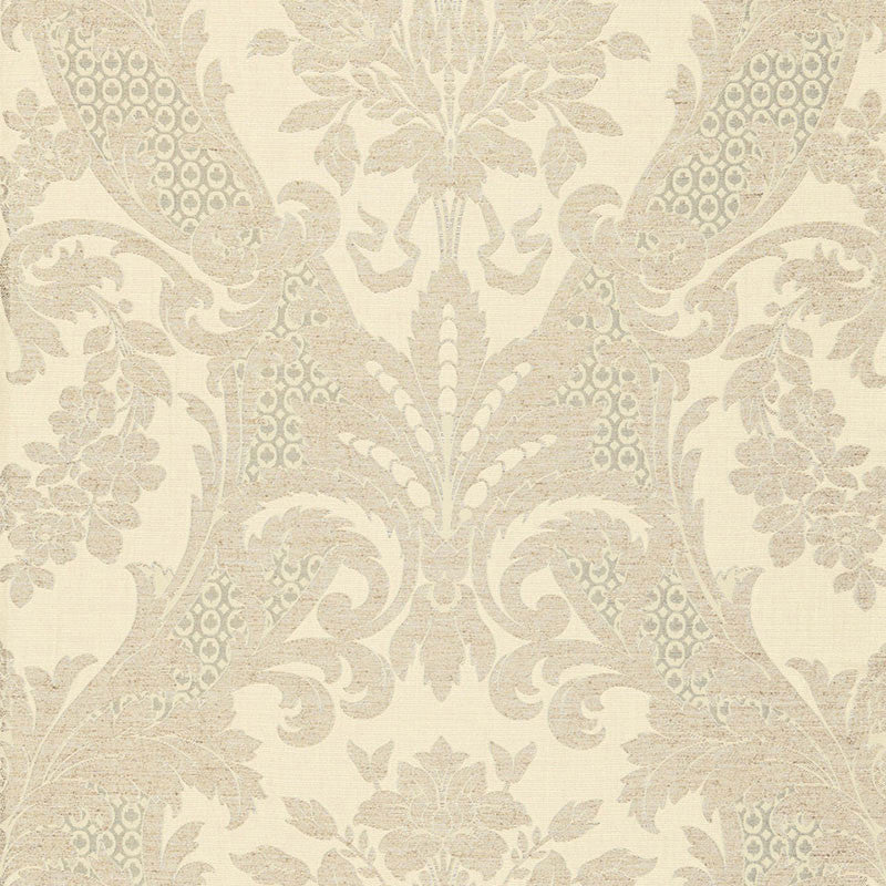 Toscana Linen Damask Greige 66340 by Schumacher Designer Fabric PALAZZO See Sample ITALY HEAVY DUTY </p><p>Repeat: Horizontal: 28" (71CM) and Vertical: 28" (71CM) 56" WIDE (142CM) - Swanky Fabrics -