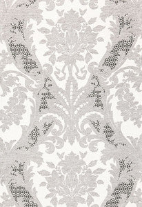 Toscana Linen Damask Grisaille 66342 by Schumacher Designer Fabric