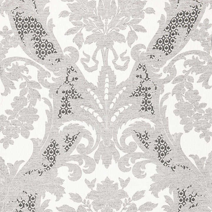 Toscana Linen Damask Grisaille 66342 by Schumacher Designer Fabric PALAZZO LINEN 51% COTTON 49% ITALY WYZENBEEK 8,000 </p><p>Repeat: Horizontal: 28" (71CM) and Vertical: 28" (71CM) 56 - Swanky Fabrics -