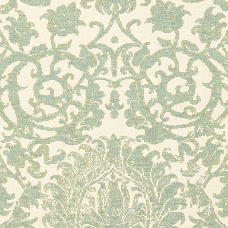 Arezzo Linen Damask Aquamarine 66360 by Schumacher Fabric Schumacher Fabric Arezzo Linen Damask Aquamarine 66360Fabric LINEN 52% ITALY </p><p>Repeat: H: HORZ. 25 1/2" (65CM) , V: VERT. 30" (76CM) 51 - Fabric Carolina -