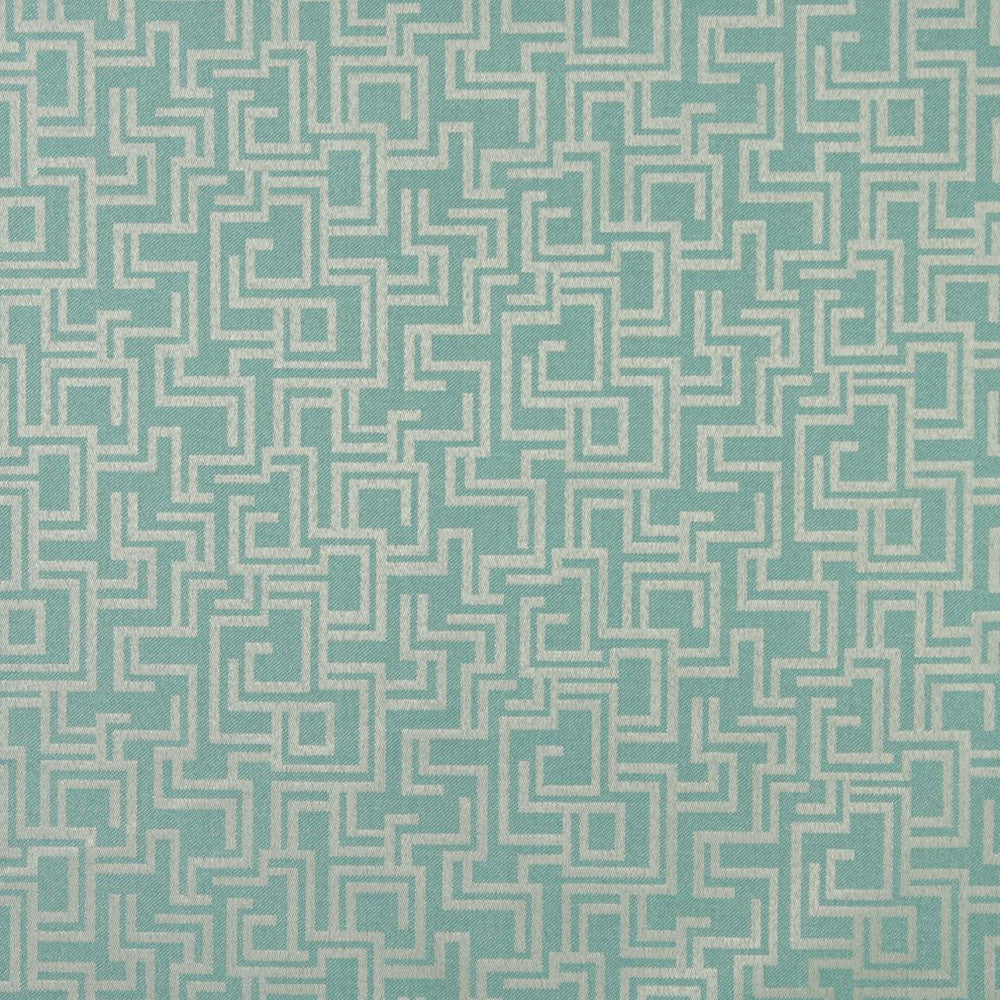 6636 Lagoon/Geometric by Charlotte Designer Fabric Outdoor/Indoor Oasis III 100% Woven Polyester Made In USA Exceeds 48,000 Wyzenbeek Rubs (Heavy Duty) Horizontal: 29.0" x Vertical: 10.0" 54 Inches - Swanky Fabrics -