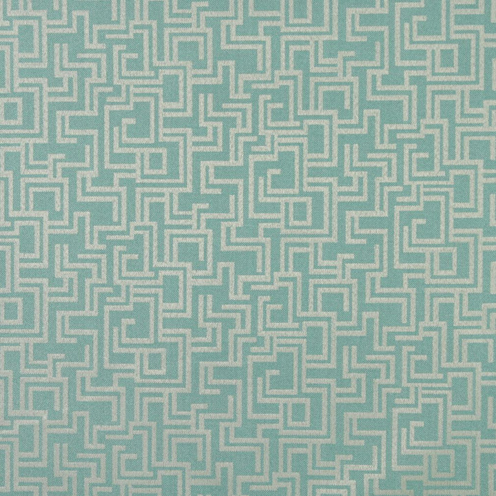 6636 Lagoon/Geometric by Charlotte Designer Fabric Outdoor/Indoor Oasis III 100% Woven Polyester Made In USA Exceeds 48,000 Wyzenbeek Rubs (Heavy Duty) Horizontal: 29.0" x Vertical: 10.0" 54 Inches - Swanky Fabrics -