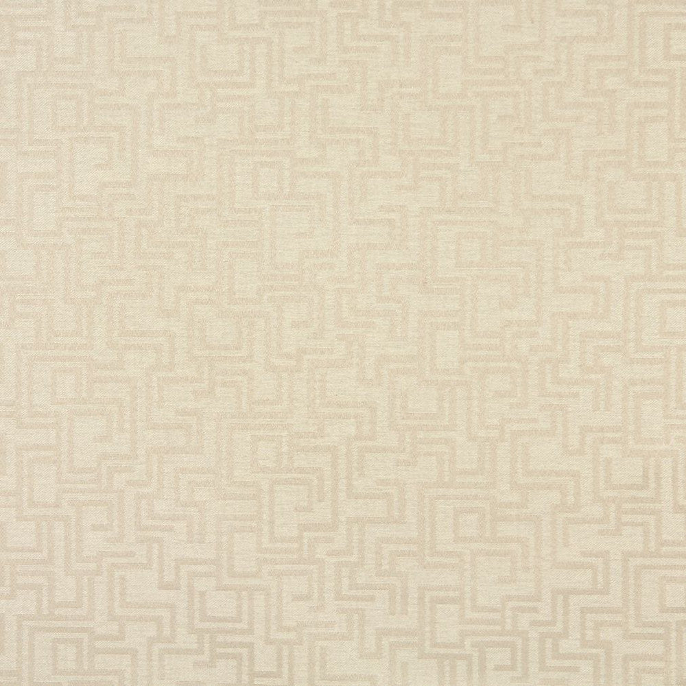 6637 Ivory/Geometric by Charlotte Designer Fabric Outdoor/Indoor Oasis III 100% Woven Polyester Made In USA Exceeds 48,000 Wyzenbeek Rubs (Heavy Duty) Horizontal: 29.0" x Vertical: 10.0" 54 Inches - Swanky Fabrics -