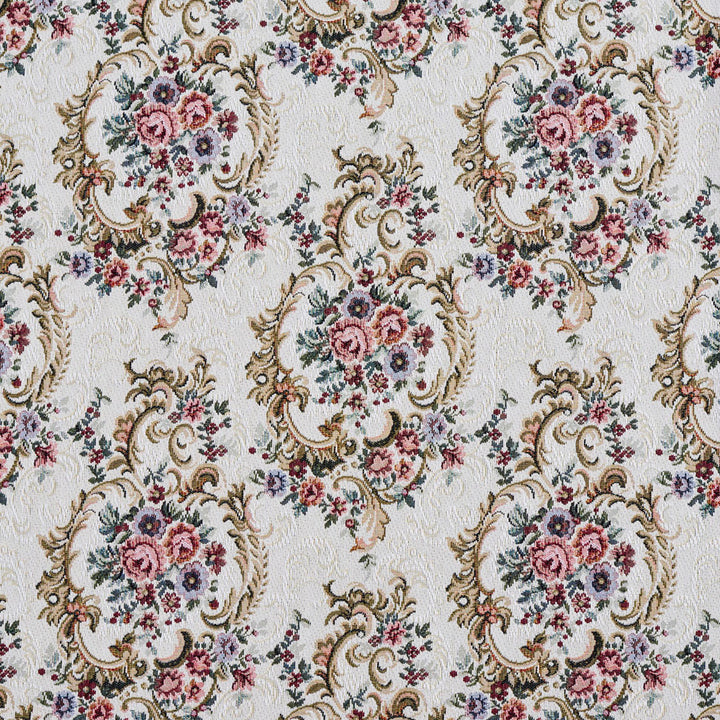6641 Ivory by Charlotte Designer Fabric Tapestry Treasures III 40% Polyester, 36% Olefin, 24% Cotton Asia Exceeds 100,000 Wyzenbeek Rubs (Heavy Duty) Horizontal: 13.5" x Vertical: 13.5" 54 Inches - Swanky Fabrics -