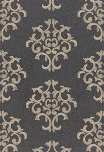 Byron Embroidered Wool Charcoal 66830 by Schumacher Designer Fabric