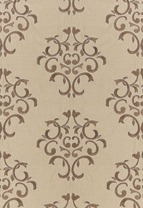 Byron Embroidered Wool Buckskin 66831 by Schumacher Designer Fabric