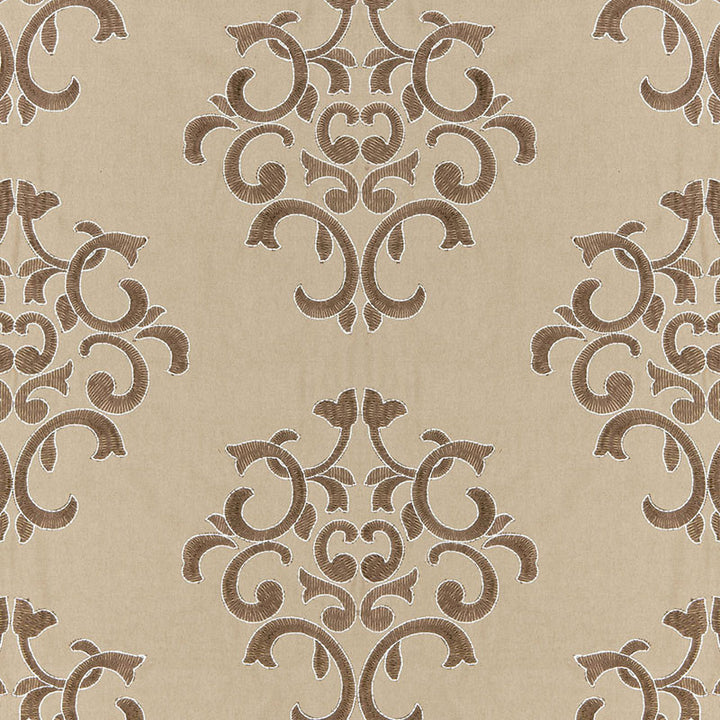 Byron Embroidered Wool Buckskin 66831 by Schumacher Designer Fabric CHROMA WOOL 42% POLYESTER 42% INDIA MARTINDALE 15,000 </p><p>Repeat: Horizontal: 12 1/2" (32CM) and Vertical: 15" (38CM) 50 - Swanky Fabrics -