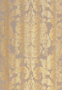 Zelda Damask Gilt 66841 by Schumacher Designer Fabric