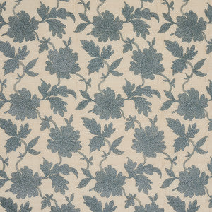 Moon Garden Embroidery Blue 66853 by Schumacher Designer Fabric