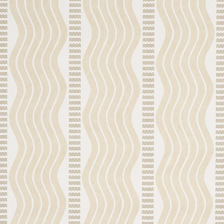 Sina Stripe Sand 5012121 by Schumacher Designer Wallpaper Copacabana 13.5" - Swanky Fabrics -