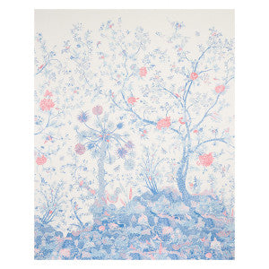 Amaltas Blue & Red 5012330 by Schumacher Designer Wallpaper