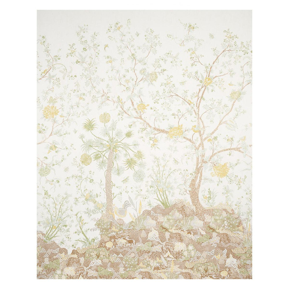 Amaltas Green & Yellow 5012332 by Schumacher Designer Wallpaper East Meets West 108.0" - Swanky Fabrics -