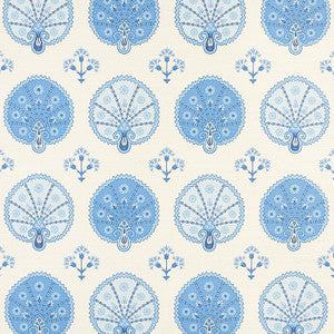 Chamba Crown Sisal Blue 5012282 by Schumacher Designer Wallpaper