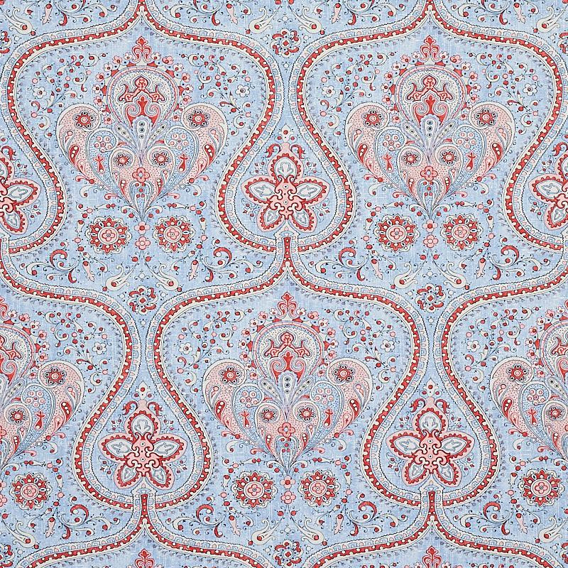 Paisley Court Chambray 5012271 by Schumacher Designer Wallpaper East Meets West 13.5" - Swanky Fabrics -