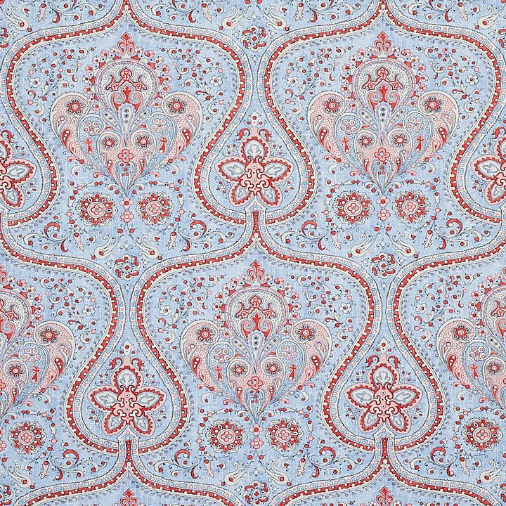 Paisley Court Chambray 5012271 by Schumacher Designer Wallpaper East Meets West 13.5" - Swanky Fabrics -