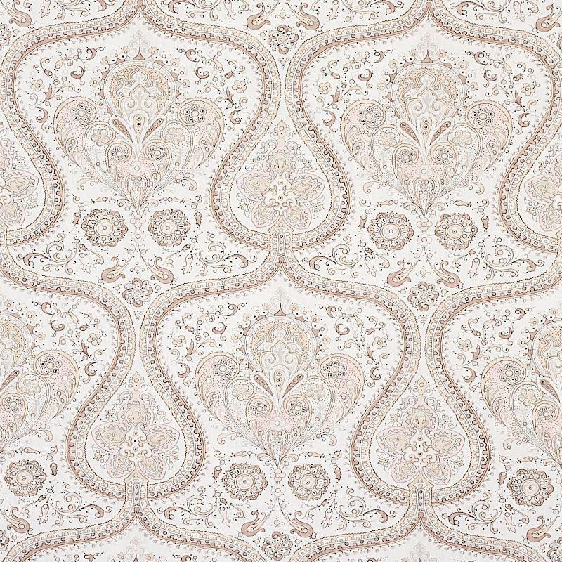 Paisley Court Sand 5012272 by Schumacher Designer Wallpaper East Meets West 13.5" - Swanky Fabrics -