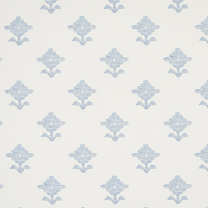 Rubia Blue 5012220 by Schumacher Designer Wallpaper East Meets West 13.5" - Swanky Fabrics -
