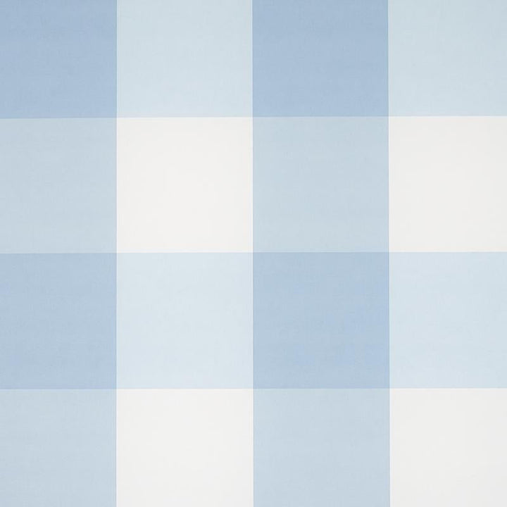 Willa Check Large Chambray 5012350 by Schumacher Designer Wallpaper Plaid Wallcoverings 13.5" - Swanky Fabrics -
