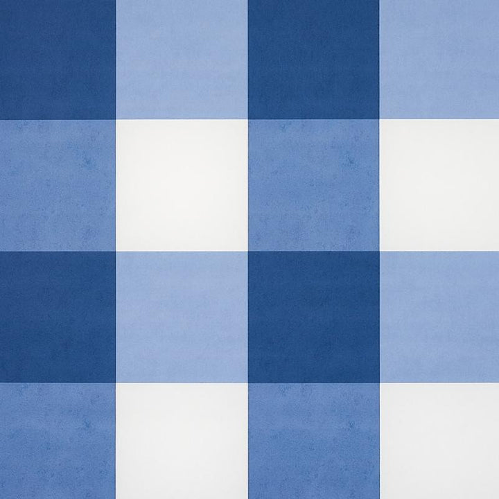 Willa Check Large Navy 5012351 by Schumacher Designer Wallpaper Plaid Wallcoverings 13.5" - Swanky Fabrics -