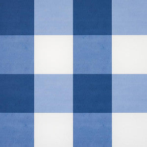Willa Check Large Navy 5012351 by Schumacher Designer Wallpaper