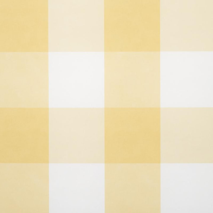 Willa Check Large Yellow 5012353 by Schumacher Designer Wallpaper Plaid Wallcoverings 13.5" - Swanky Fabrics -