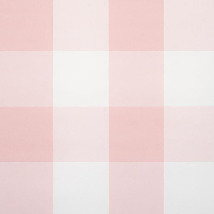 Willa Check Large Pink 5012354 by Schumacher Designer Wallpaper Plaid Wallcoverings 13.5" - Swanky Fabrics -