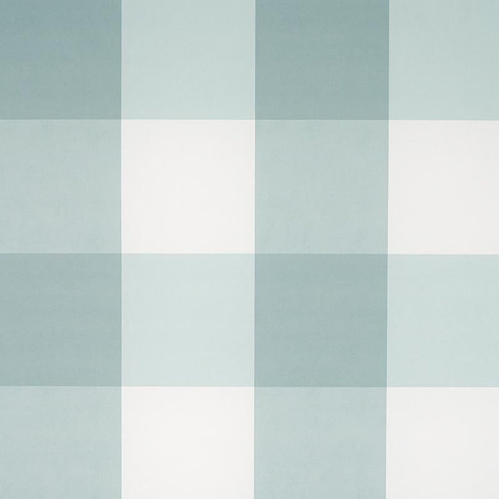 Willa Check Large Seaglass 5012356 by Schumacher Designer Wallpaper Plaid Wallcoverings 13.5" - Swanky Fabrics -