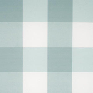 Willa Check Large Seaglass 5012356 by Schumacher Designer Wallpaper