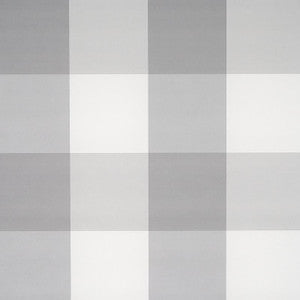 Willa Check Large Grey 5012357 by Schumacher Designer Wallpaper