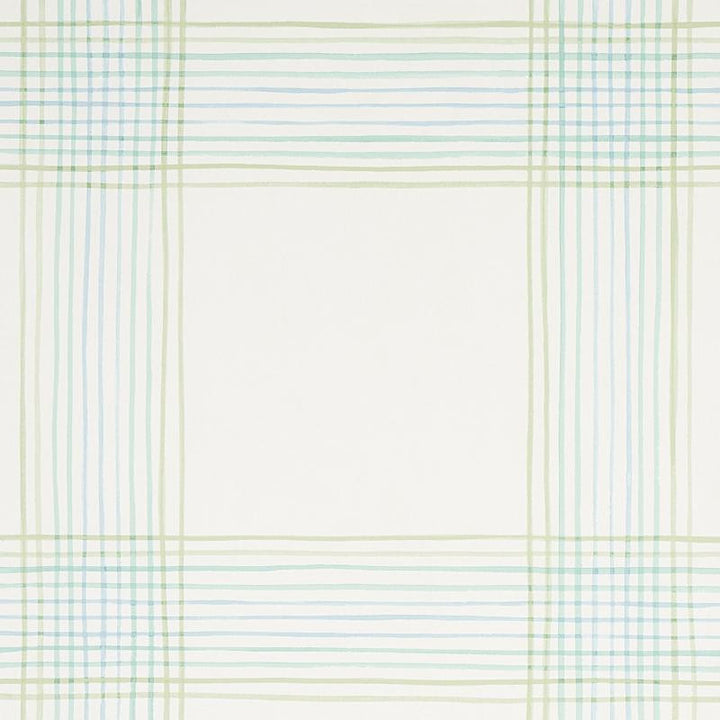 Minerva Plaid Peacock 5012370 by Schumacher Designer Wallpaper Plaid Wallcoverings 27.0" - Swanky Fabrics -